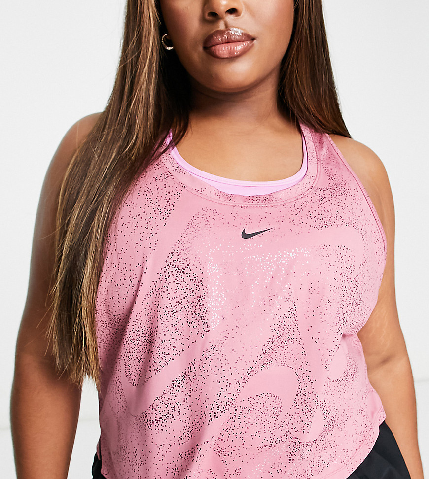 Nike Training Plus One Dri-FIT glitter printed vest top in pink