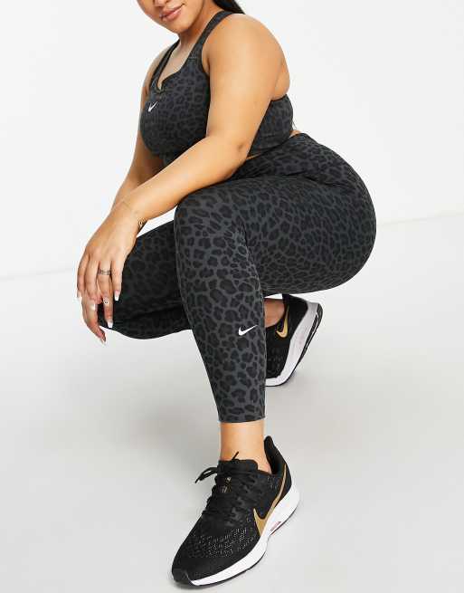 Nike Pro Training tonal leopard print leggings in black, ASOS