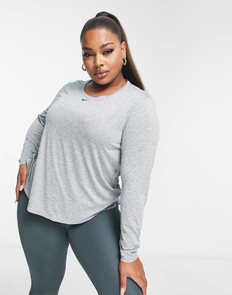 Nike Training Plus One Dri-FIT standard long sleeve top in grey