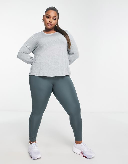 Nike Training Plus – One Dri-FIT – Szary top z długimi rękawami, 4 z 4