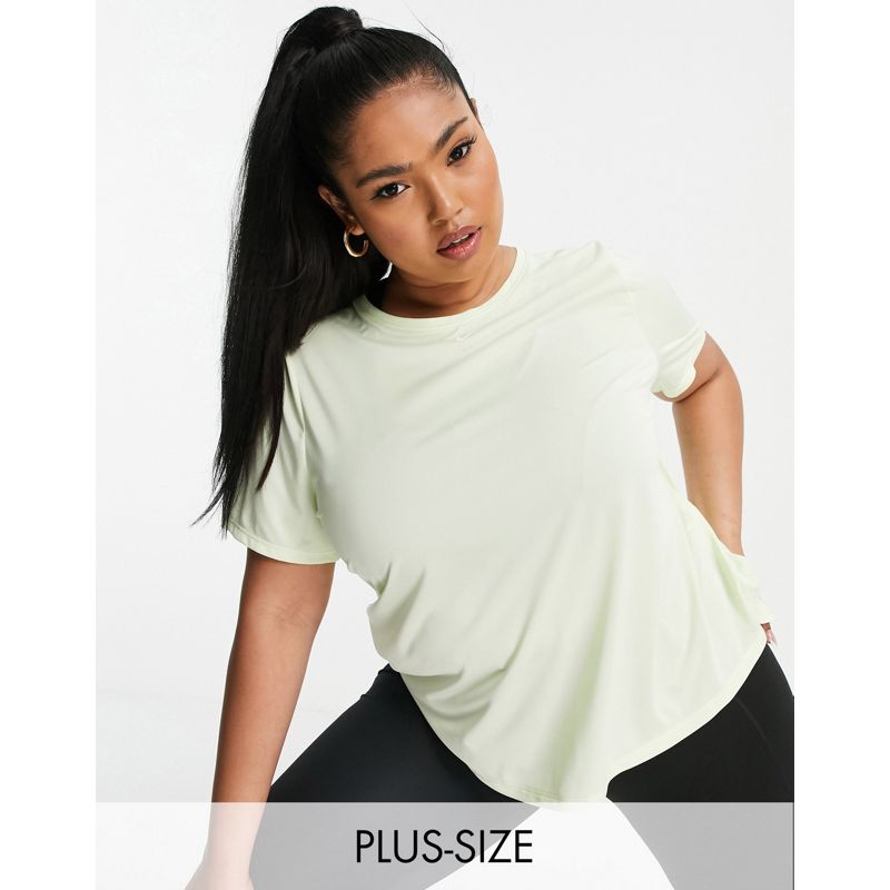 Top wFUgu Nike Training Plus - One Dri-FIT - T-shirt a maniche corte lime