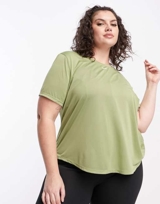 Nike Training Plus – One Dri-FIT – T-Shirt in Salbeigrün mit normalem Schnitt