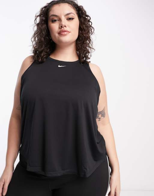 Plus Size Black Nike One Tank Tops & Sleeveless Shirts.