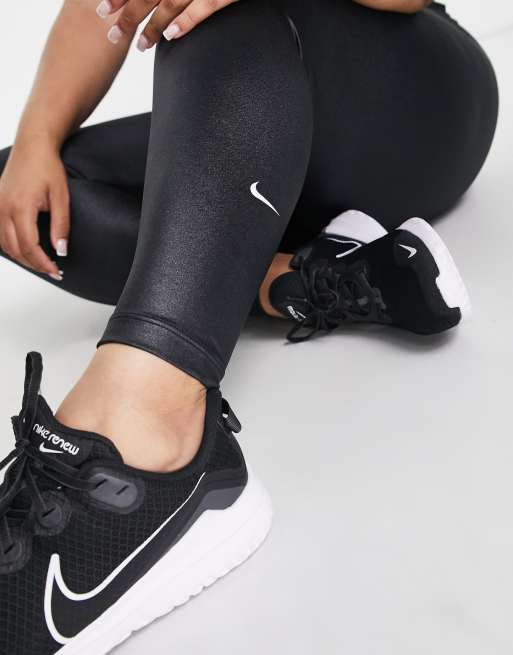 Nike Training Plus One High Shine mid rise leggings in black