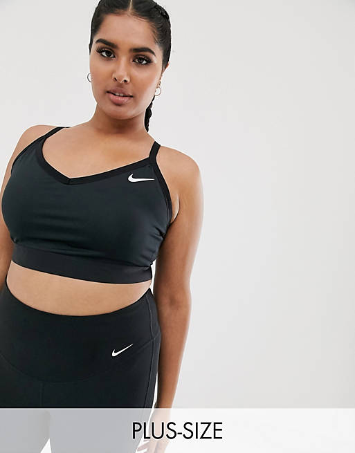 Nike Training Plus Pro Indy light support sports bra in black