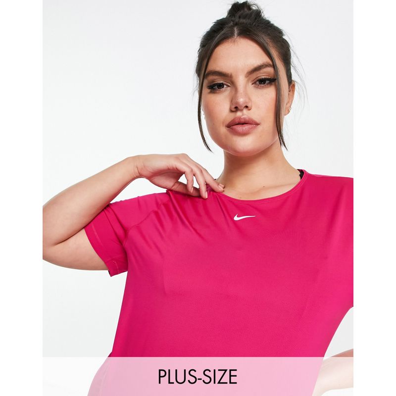 Donna Top Nike Training Plus - Pro - T-shirt in rete rosa