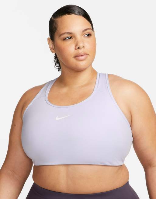 Nike Training Plus Soutien Gorge à Logo Virgule Violet Asos