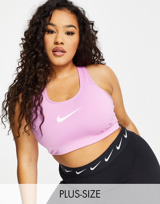 Nike Training Plus swoosh bra in pink