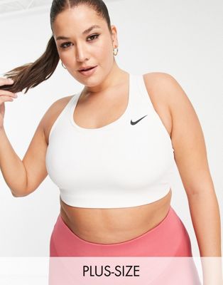 Nike Training Plus Swoosh bra in white