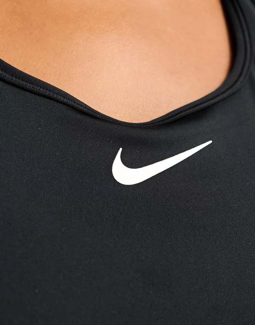 Nike Training Plus Swoosh Dri-Fit bra in black, 3 of 4