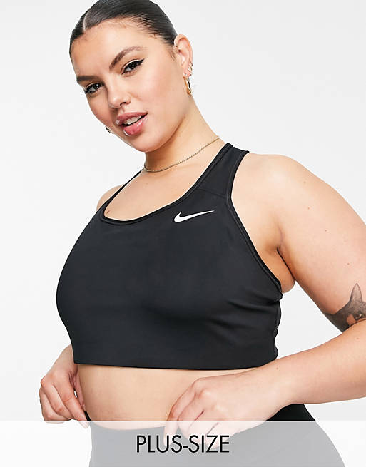  Nike Training Plus swoosh non padded bra in black 