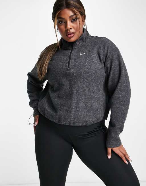 Nike Training Plus Therma-FIT cozy half zip sweat in black | ASOS