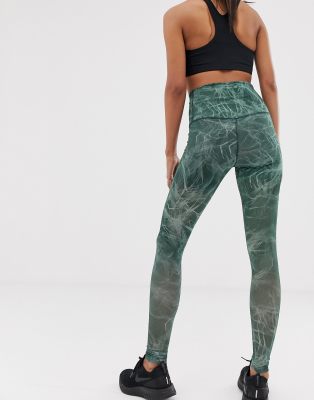 nike training power leggings in mint tulle mesh