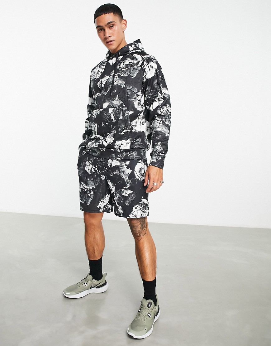 Nike Training printed abstract shorts in black