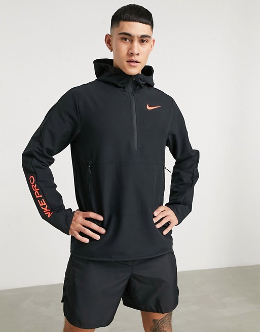 Nike Training Pro 1/4 zip jacket in black