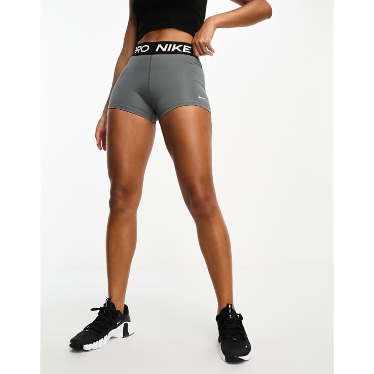 Nike Training Pro 365 3inch shorts in gray & black