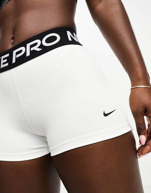 Nike Women's Pro 3 Training Short (White/Black/Black, Small) 