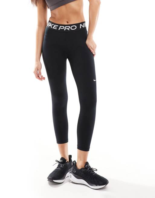 Nike Pro Women's 365 S Small Mid-Rise Crop Leggings Black