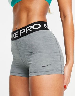 Nike Training Pro 365 Dri-FIT 3 inch booty shorts in grey-Green