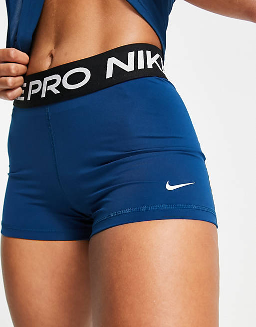 Nike Training Pro 365 Dri-FIT 3 inch booty shorts in teal blue