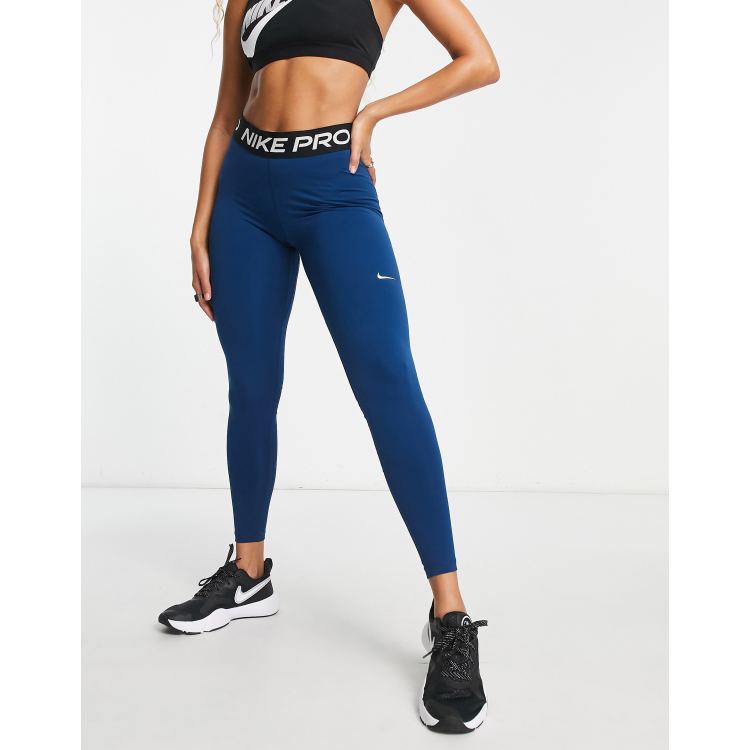 Nike Training Pro 365 high rise 7/8 leggings in teal blue