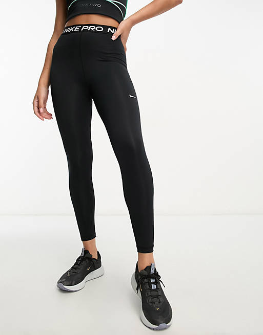 Nike Training Pro 365 high waisted 7/8 leggings in black