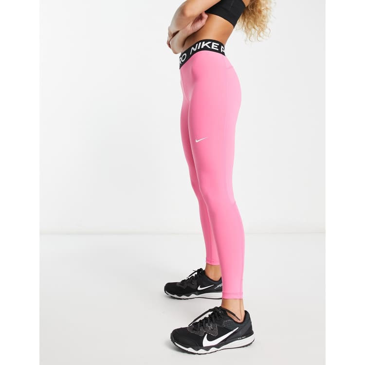 Ladies Nike Pro Leggings Pink Leggings M