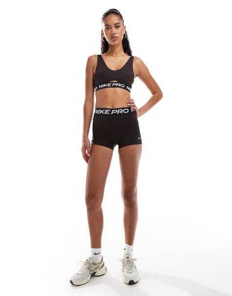 Nike Training - Pro 365 - Pantaloncini leggings da 3" marroni - view 1