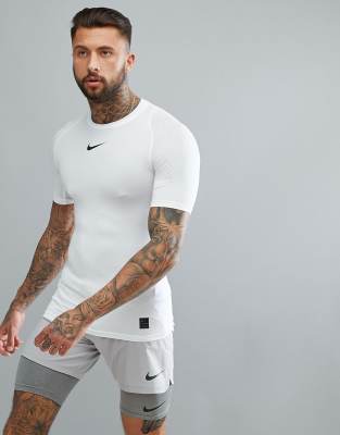 nike pro compression shirt white