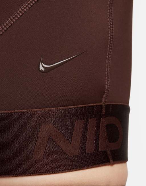 Nike Pro Training Deluxe Mesh Leggings In Burgundy