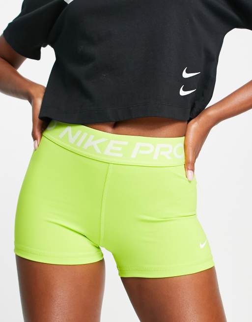 Nike pro shorts lime 2024 green