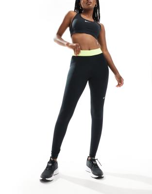 Relatieve grootte Bont Demon Play Nike Training Pro Dri-FIT 365 leggings in black/lime | ASOS