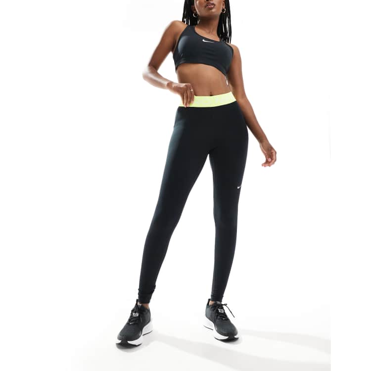 Nike Pro Training leggings mesh mini swoosh in black