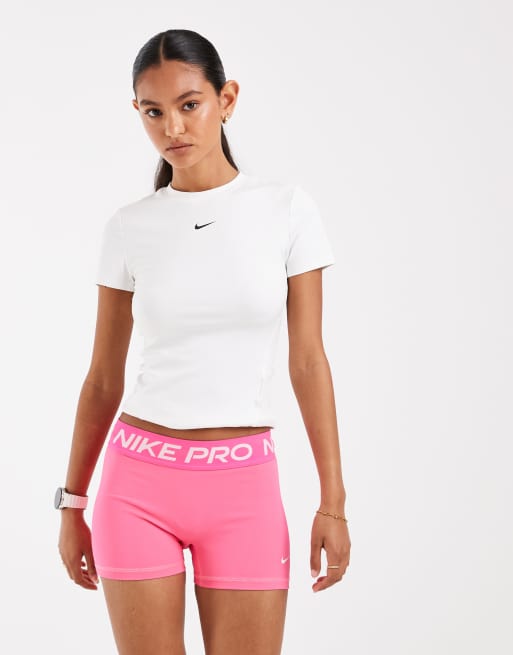 Nike Training Pro Dri-FIT 365 shorts met halfhoge taille en 3 inch in roze, 2 van 5