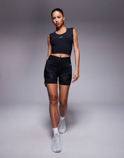 Nike Training - Pro Dri-FIT - Crop top senza maniche nero, 2 di 4