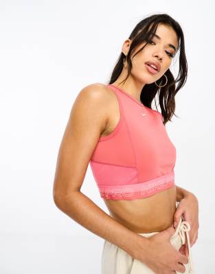 Nike Pro Dri-fit Cropped Tank In Pink