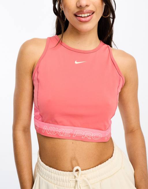 Artístico melón encuentro Nike Training Pro Dri-Fit cropped tank in pink | ASOS