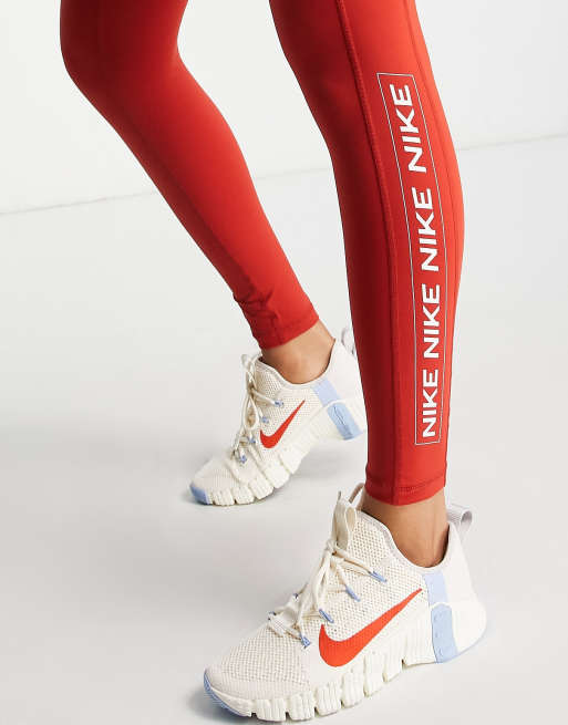 Nike NWT Pro Leggings Dri-Fit Athletic Red Mid Rise Logo Waistband Womens XS  - $32 New With Tags - From Tina