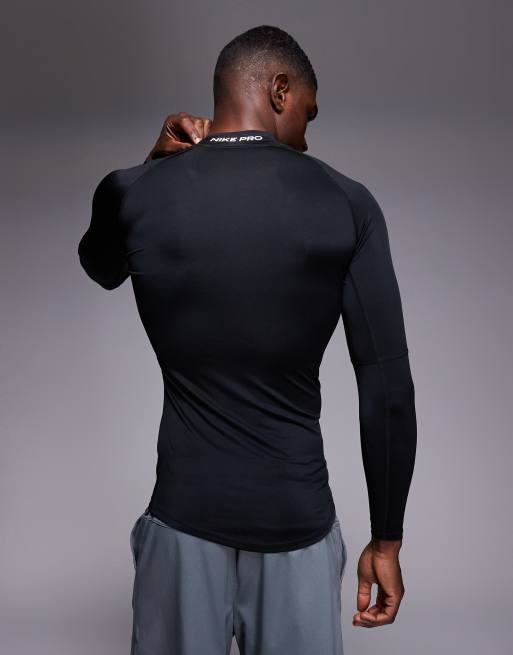 Nike Training Pro Dri-FIT high neck long sleeve top in black, 3 of 5