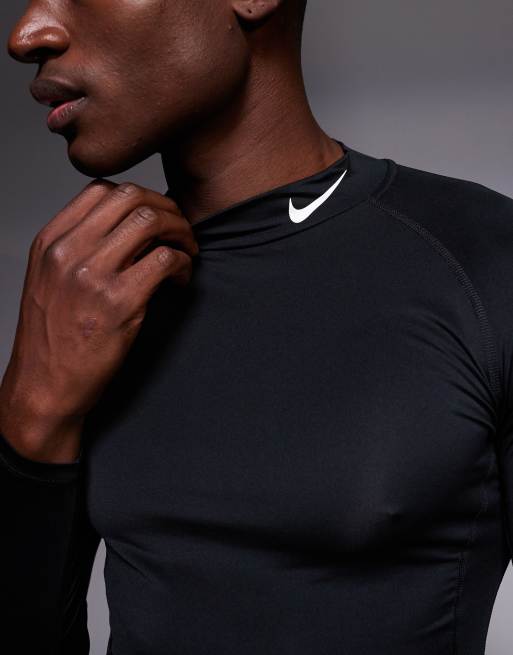 Nike Training Pro Dri-FIT high neck long sleeve top in black, 5 of 5