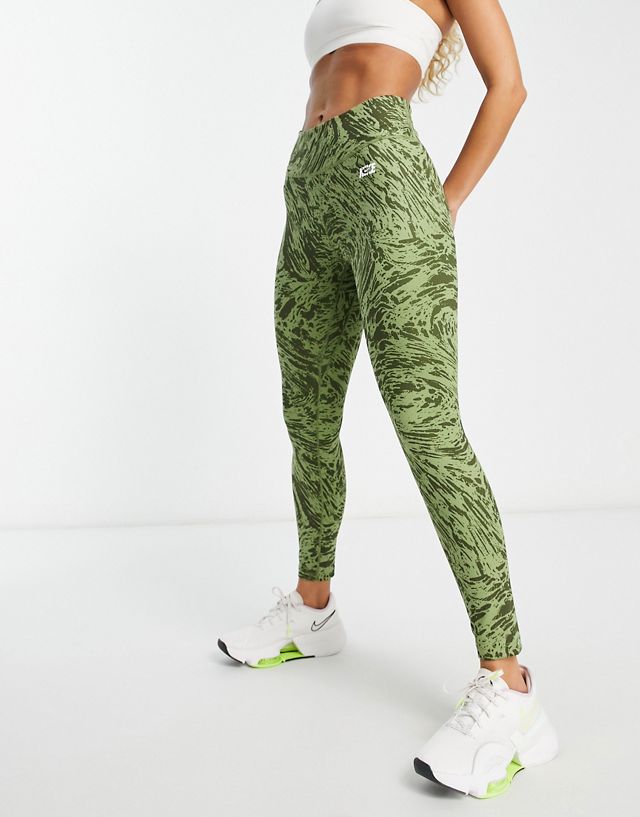Nike Training Pro Dri-FIT Icon Clash 7/8 leggings in green