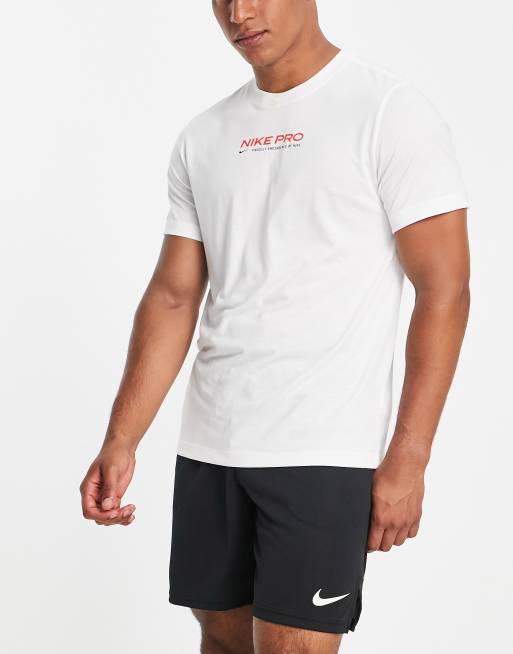 White nike 2025 workout shirt