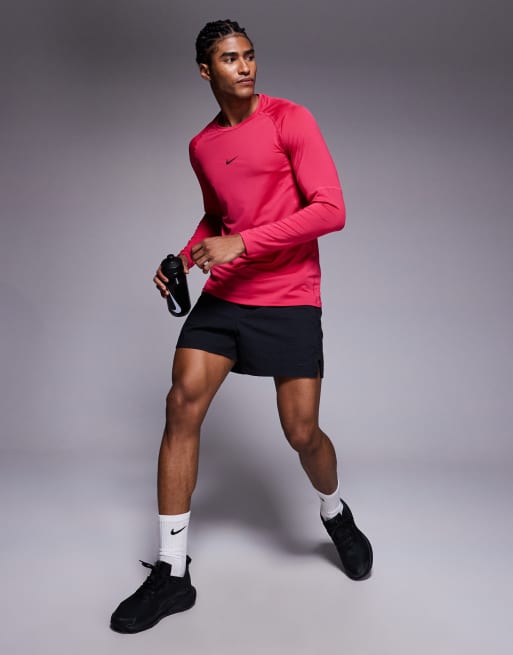 Nike Training Pro DRI-Fit muscle fit long sleeve t-shirt in pink, 2 of 5