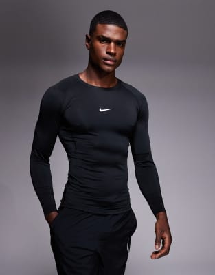 Nike Training Nike Training Pro Dri-FIT muscle fit long sleeve top in black
