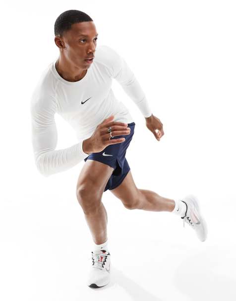 Nike Training Pro Dri-FIT muscle fit long sleeve top in white - view 1