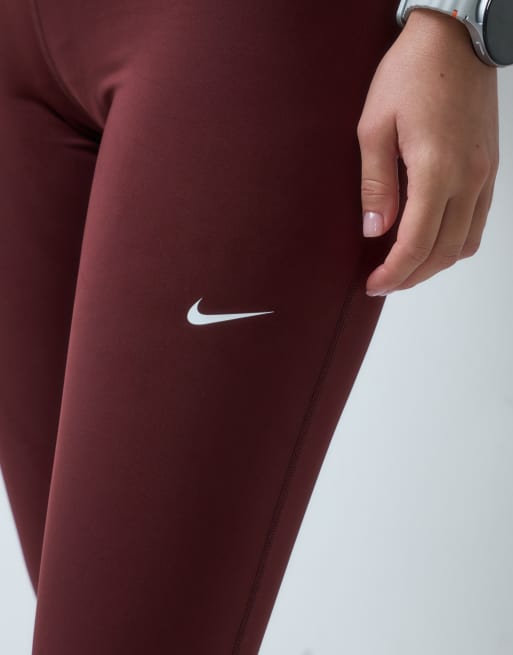 Nike Training Pro Dri-FIT Sculpt leggings de talle alto en burdeos, 4 de 5