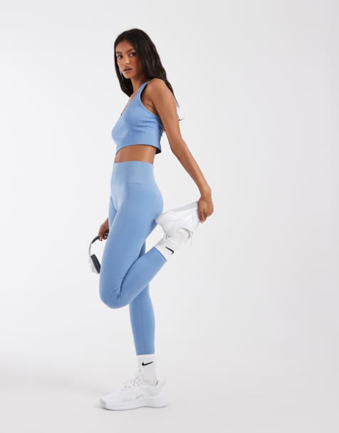 Nike Training Pro Dri-FIT seamless 7/8 legging in blue - view 1