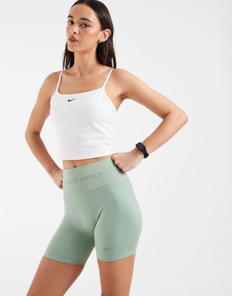 Nike Training Pro - Dri-FIT - Sømløse grønne 5-tommers shorts - view 1