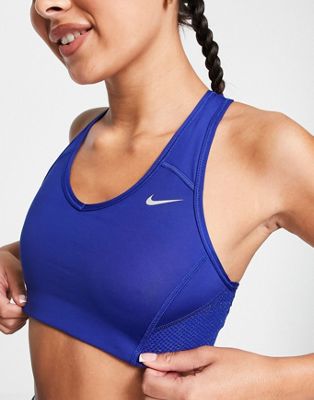 Nike Training Pro Dri-FIT Sparkle medium support sports bra in royal blue