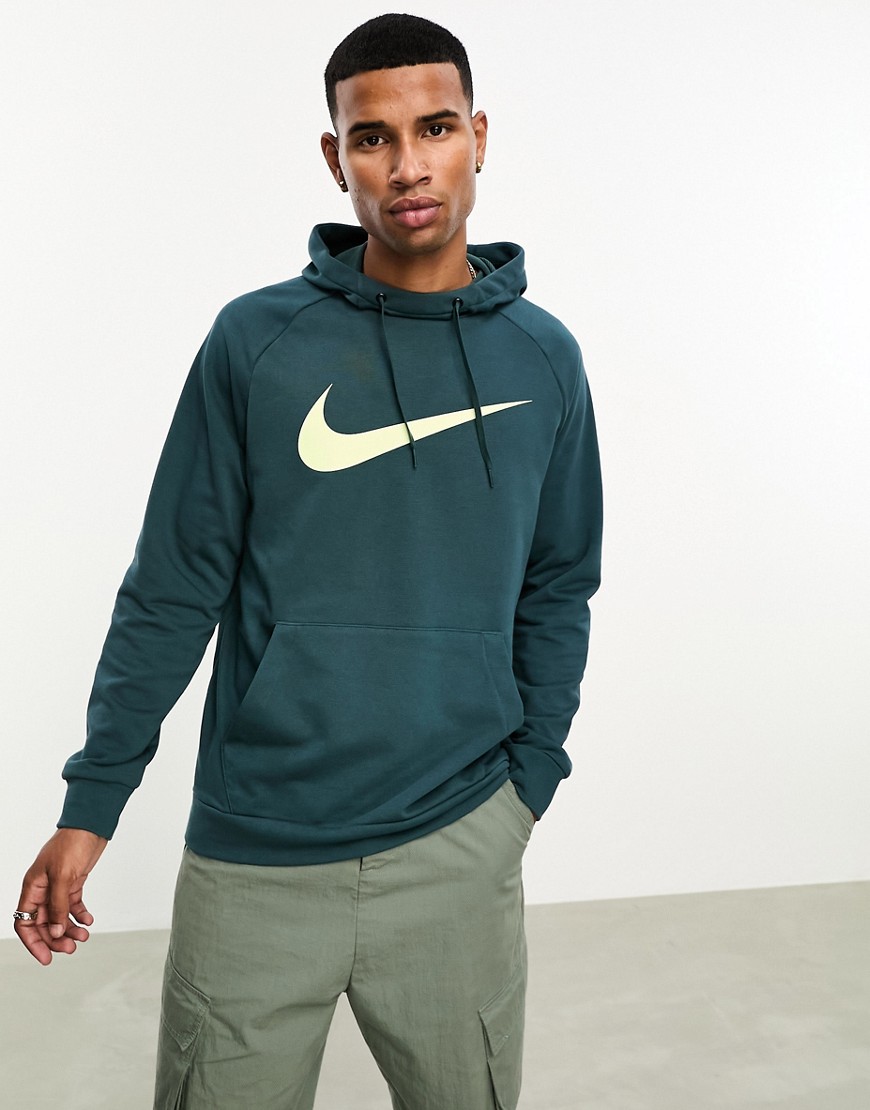 Nike Training Pro Dri-FIT Swoosh hoodie in deep dark green